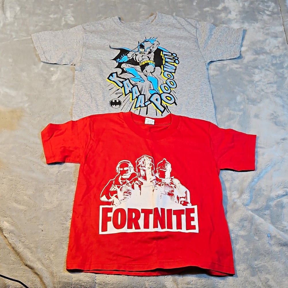 VELAN Fortnite Red Boys S Graphic Print Crew Neck Short Sleeve Cotton T-Shirt